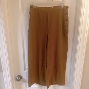 Blu Pepper Cropped Wide Leg Mustard/Brown Pants
